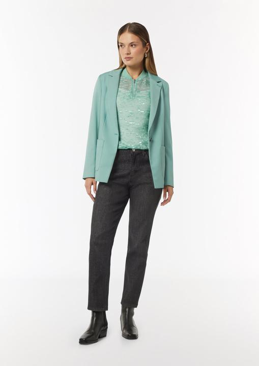 Image du produit Comma Bluse Transparente Jacquard-Bluse mit Zip-Ausschnitt (46)