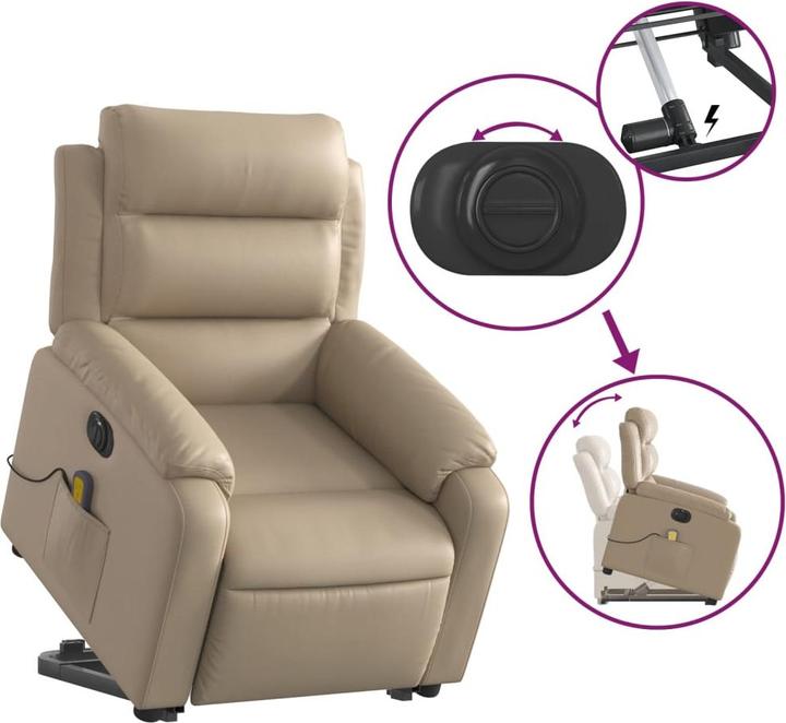 Immagine prodotto vidaXL Poltrona massaggiante Ausilio elettrico stand-up Poltrona relax Poltrona in similpelle