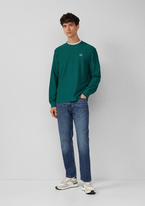 Produktbild s.Oliver Sweatshirt Leichtes Sweatshirt mit Rippstruktur und Logo (M)