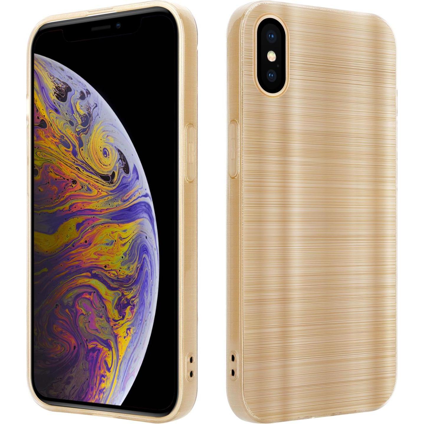 Cadorabo Hülle für Apple iPhone XS MAX im TPU Brushed Kameraschutz LM160 Style (Apple iPhone XS Max), Smartphone Hülle, ...