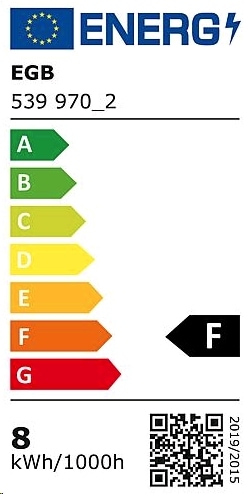 Energie-Label EGB LED Linienlampe S14s 8W Abstrahlwinkel 270 Länge 500mm (S14s, 8 W, 750 lm, 1 x, F)