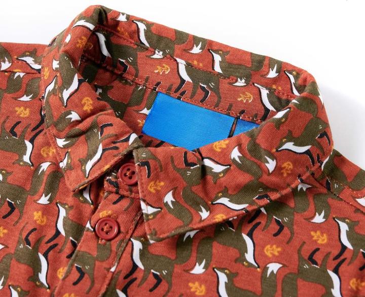 Immagine prodotto vidaXL Camicia da bambino marrone ruggine 92,Materiale: 100 % cotone,Colore (92)