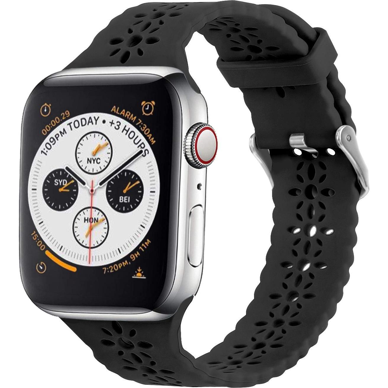 Strap-it Silikonarmband (Silikon, Apple Watch), Uhrenarmband, Schwarz