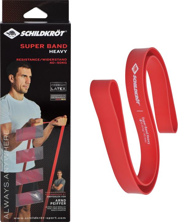Actual product image Schildkröt Super Band Heavy, 45 mm, red resistance band made of premium latex, easy transport (2.08 m, Strong)