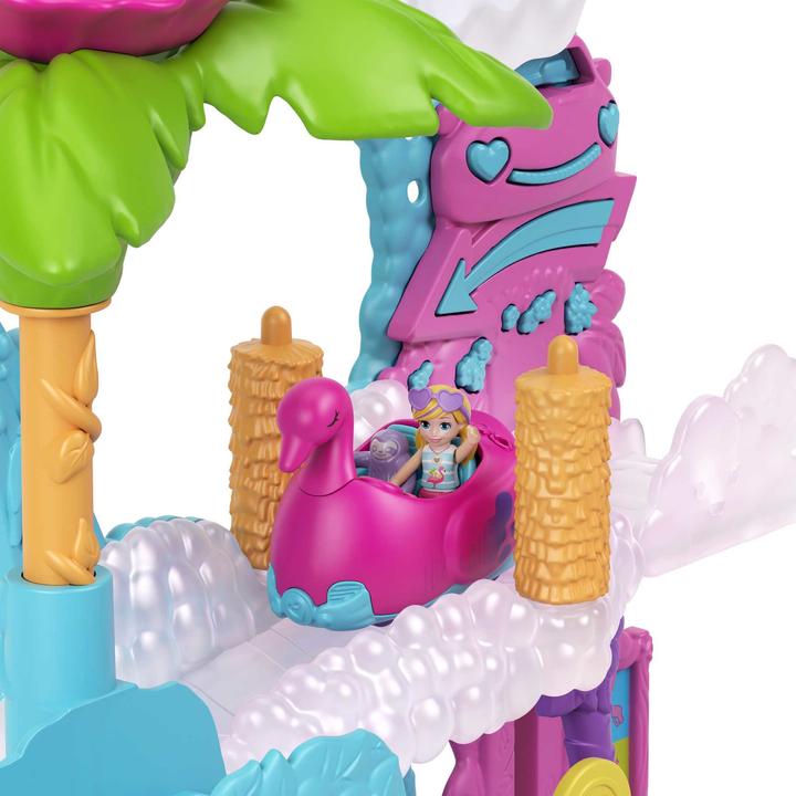 Actual product image Polly Pocket Pollyville flamingo fun car wash, 2 small dolls, for children 4 years and older