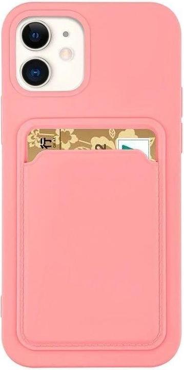 Produktbild Hurtel Kartenetui Silikon Wallet Wallet mit Kartenfach Dokumenten für Samsung Galaxy A72 4G Pink (Samsung Galaxy A72)