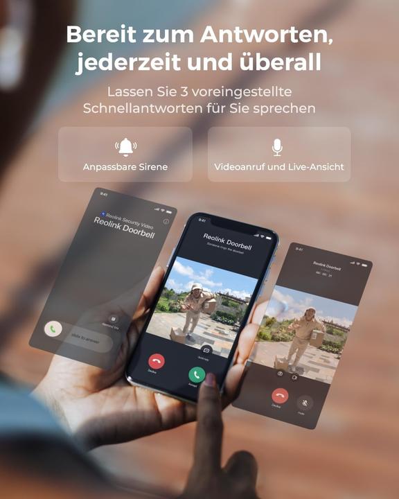 Actual product image Reolink Sonnette vidéo avec hub, 2K Wi-Fi double bande, détection intelligente, sans abonnement