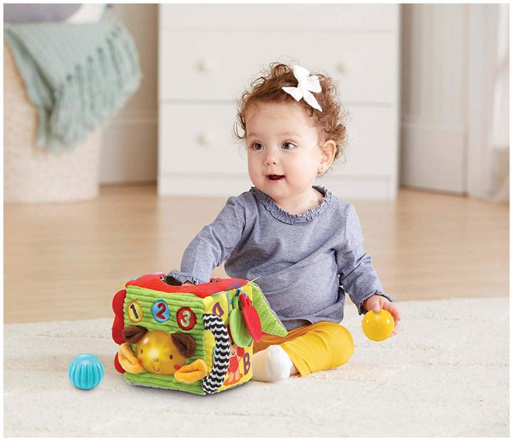 Productafbeelding VTech 528203 Baby Zachte Activiteiten Kubus met Melodietjes en Zinnetjes (Engelse versie) 3+ Maanden