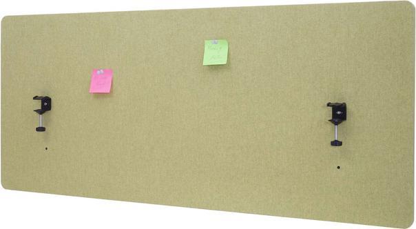 Produktbild Mendler Akustik-Tischtrennwand, Büro-Sichtschutz Schreibtisch Pinnwand, doppelwandig Stoff/Textil - 140x60cm (140 x 60 x 2 cm)