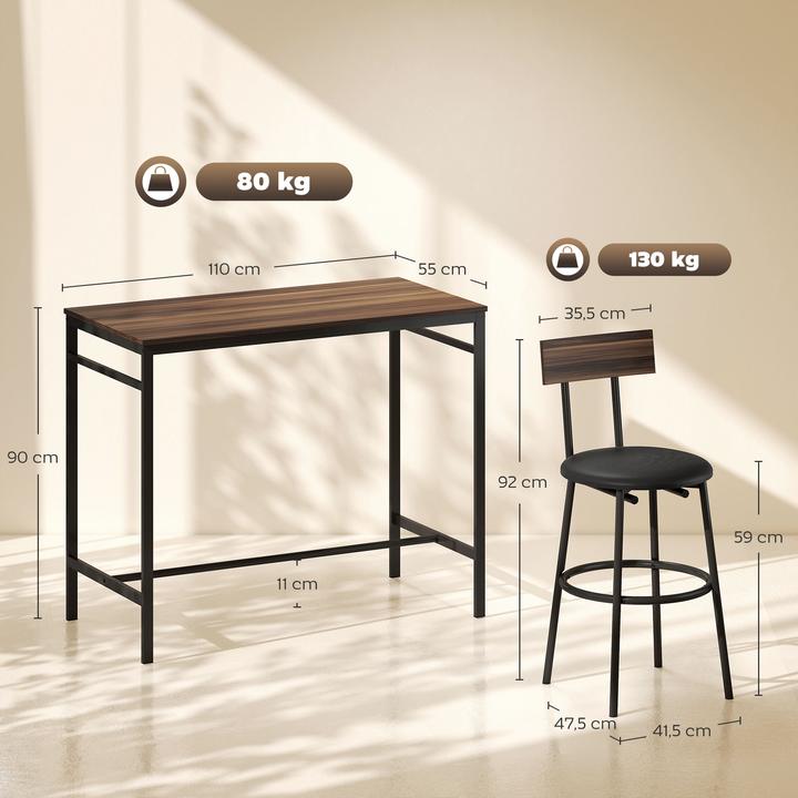 Image du produit Homcom Bartisch Set (110 x 55 x 90 cm)