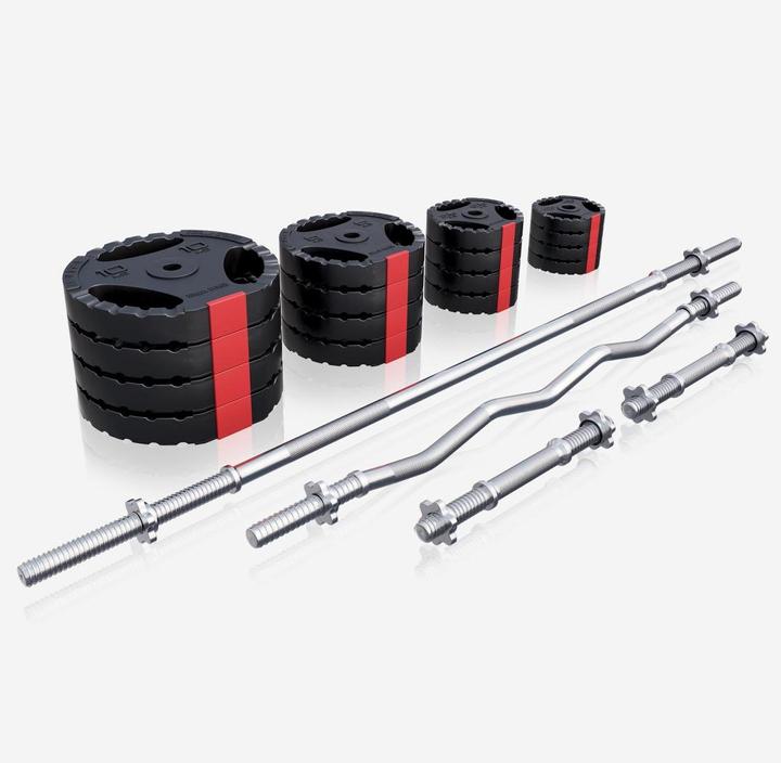Produktbild Gorilla Sports Langhantelset (4 x 5 kg, 4 x 2.5 kg, 4 x 10 kg, 4 x 1.25 kg)