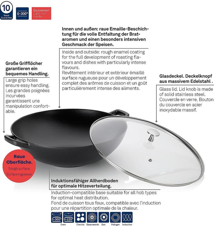 Produktbild Kela Wok Calido (36 cm, Wok Pfanne, Gusseisen)