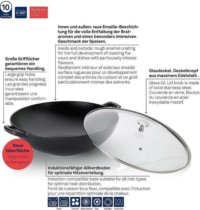 Immagine prodotto Kela Wok Calido (36 cm, Wok, Ghisa)