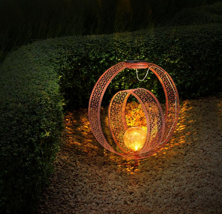 Actual product image Globo Solar Light Metal Rust Look, 1xled (IP44)