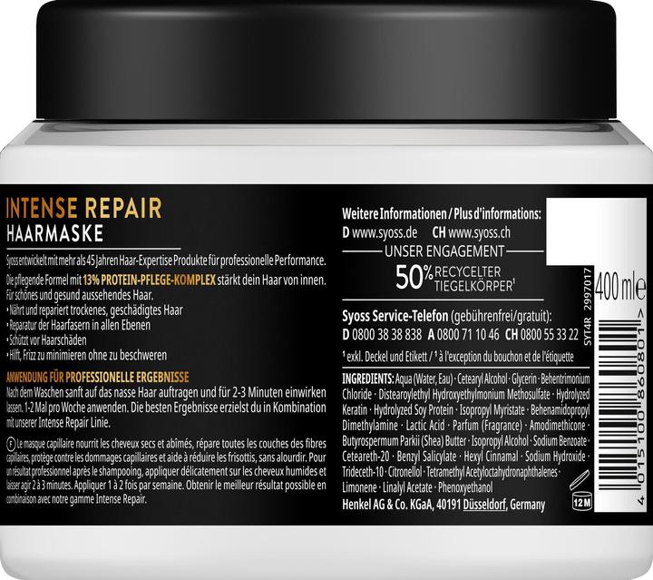 Produktbild Syoss Haarmaske Intense Repair 400ml (400 ml)