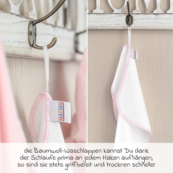 Produktbild Makian Moltontücher Molton Flanell Baby Waschlappen 9er Pack 30 x 30 cm (30 cm, 30 cm)
