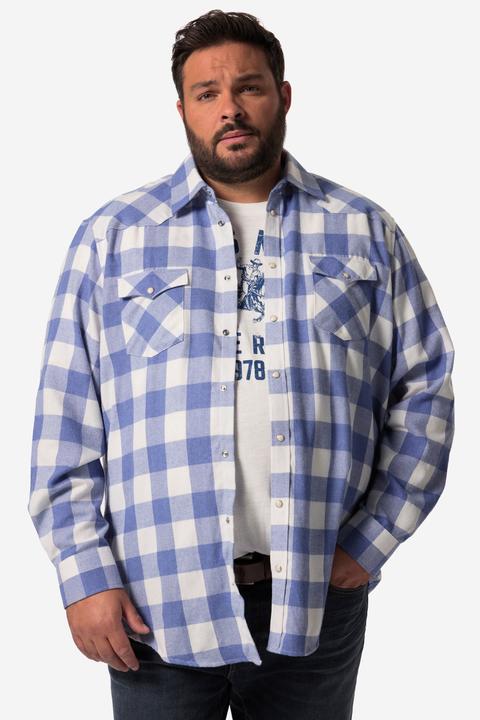 Produktbild John F. Gee Karo-Flanellhemd, Langarm, Kentkragen, Modern Fit (8XL)