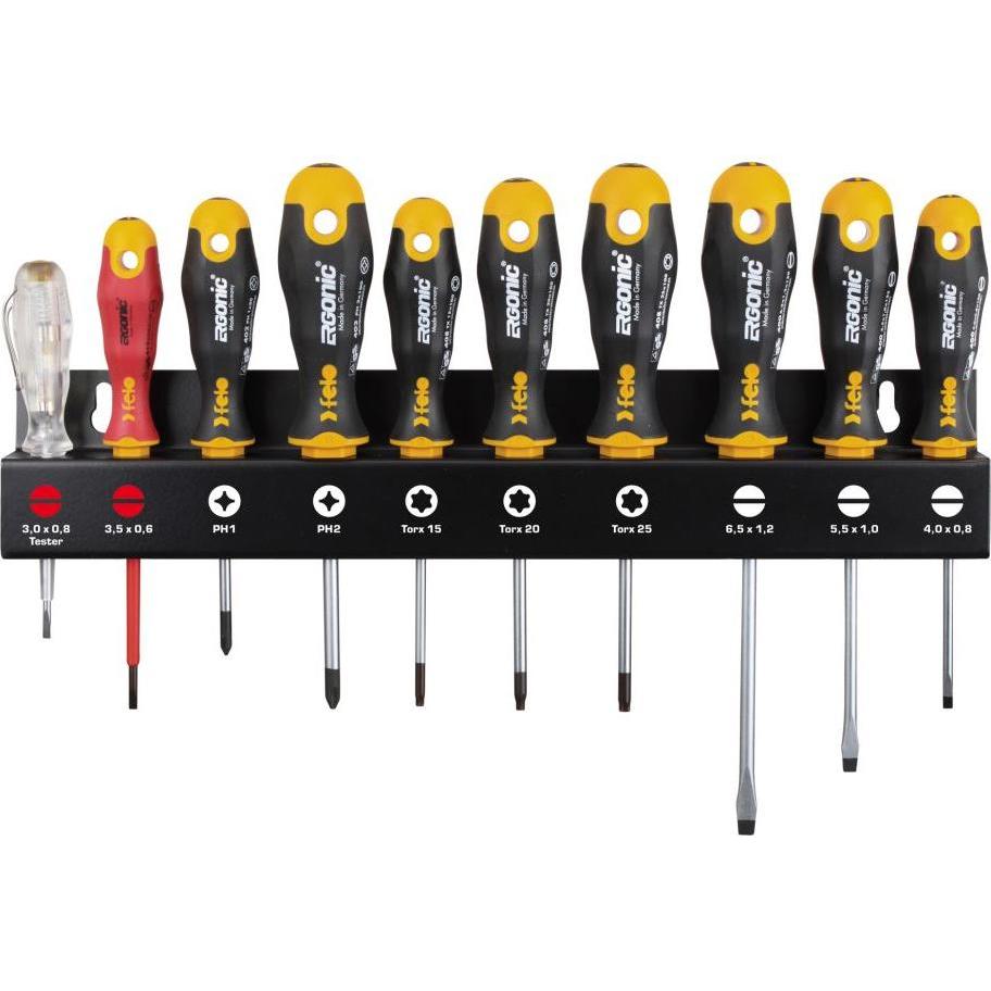 Felo, Schraubenzieher, ERGONIC - XL Schraubendrehersatz mit 3K-Griff, 10-teilig (Pin-torx)