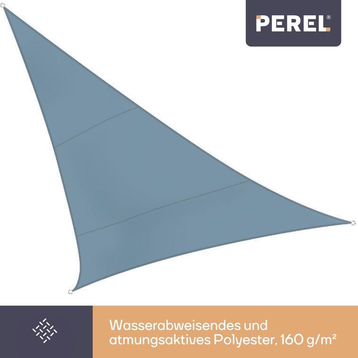 Image du produit Perel VOILE DE SOLEIL - TRIANGULAIRE - 5 x 5 x 5 m - COULEUR : BLEU GRIS (500 x 500 cm)