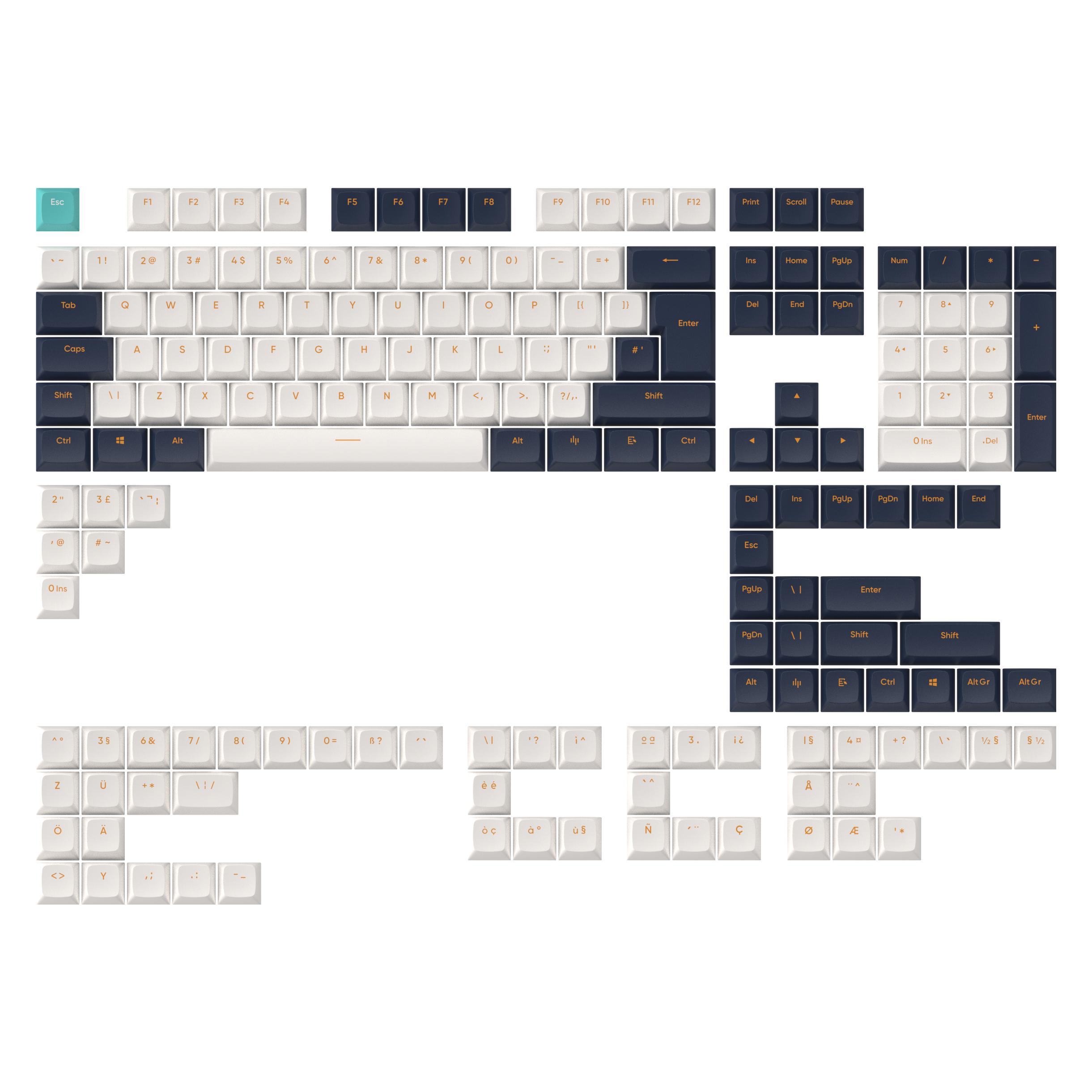 Dark Project Sleutelhangersets - Marineblauw, Keycaps, Blauw, Veelkleurig