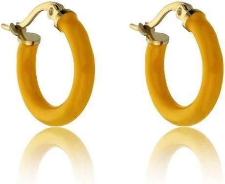 Immagine prodotto Marc Malone - Orecchini a cerchio placcati oro con smalto Laura Orange MCE23149G (Oro)