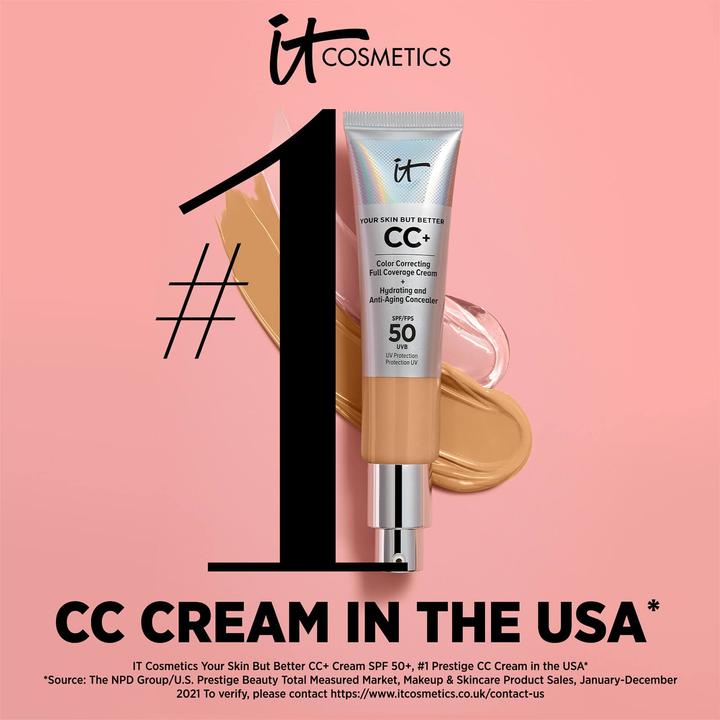 Produktbild It Cosmetics CC+ Anti-Aging Cream Your Skin But Better High Coverage Waterproof Enriched with Peptid