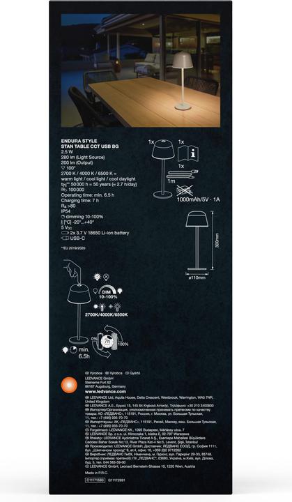 Produktbild Ledvance Endura Style Table CCT USB Beige (200 lm)