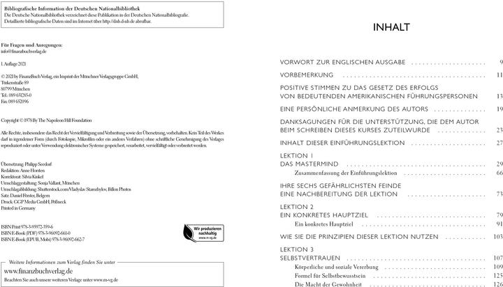 Actual product image Das Gesetz des Erfolgs (German, Napoleon Hill, 2021)