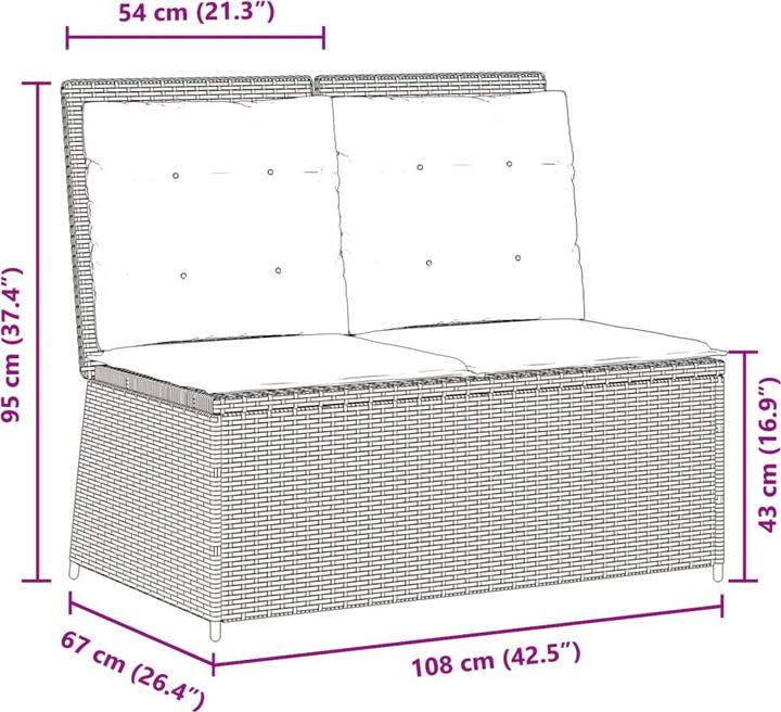 Image du produit vidaXL Ensemble salon de jardin 10 pièces avec coussins