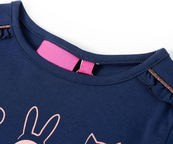 Produktbild vidaXL Kinder-Langarmshirt Marineblau 104,Material: 95 % Baumwolle (104)
