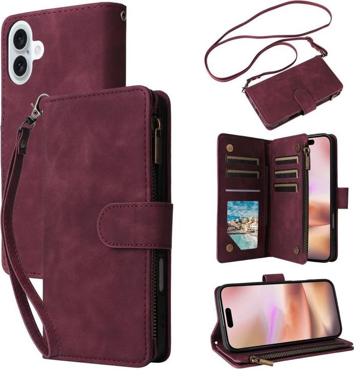 Actual product image Cover-Discount iPhone 16 Plus - Wallet case with lanyard (Apple iPhone 16 Plus)