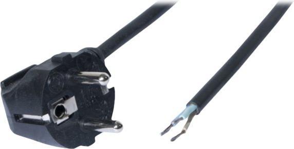 Exertis Connect Netzanschlusskabel, Schutzkontaktstecker an offenes Adernende, schwarz, 3.0 m (3 m)