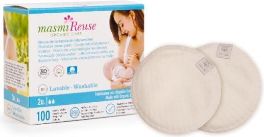Immagine prodotto Masmi Imbottiture organiche per l'allattamento lavabili - Reuse (2 x)