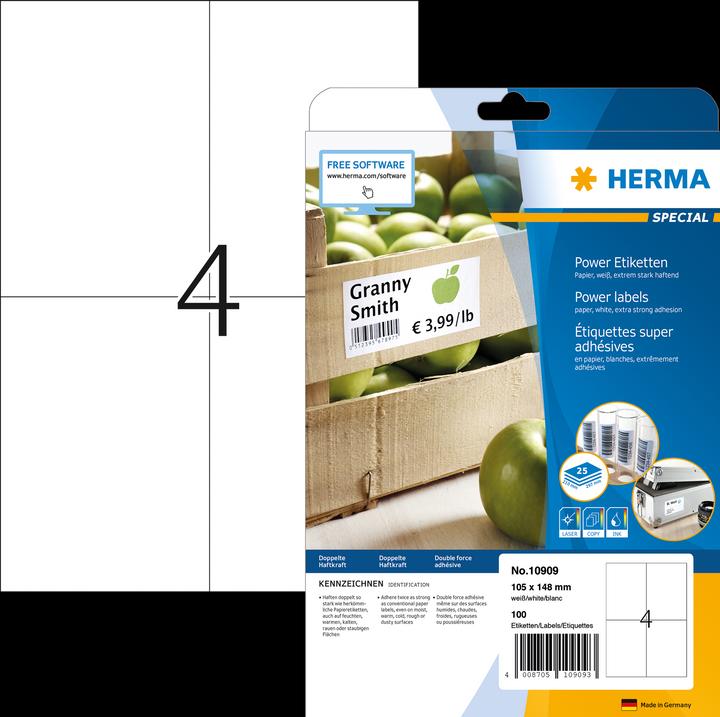 Actual product image Herma Power labels A4