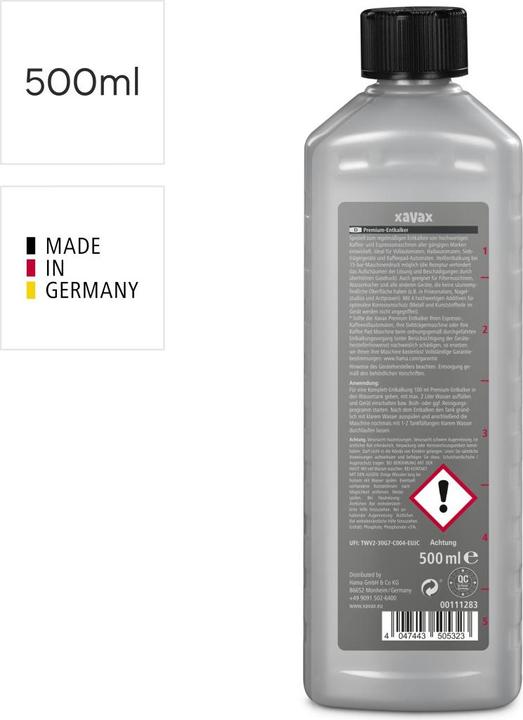 Productafbeelding Xavax Premium ontkalker voor volautomatische koffiemachines, vloeibaar met amidosulfonzuur, 500ml (500 ml)