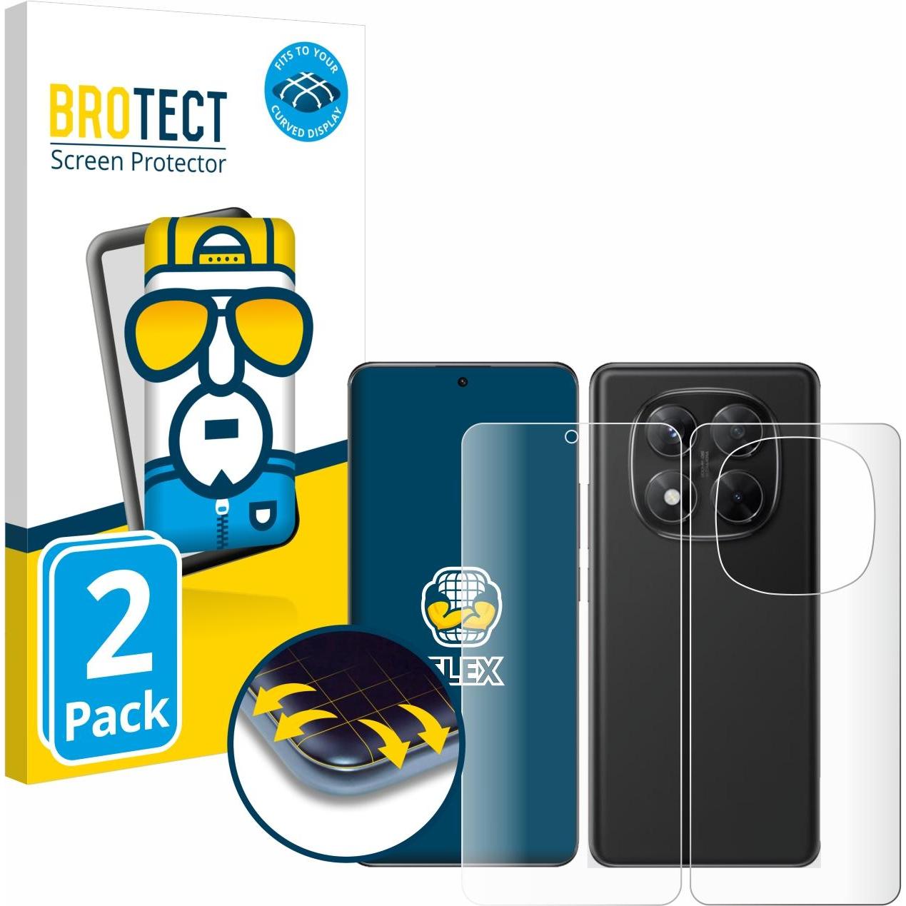 BROTECT Fullscreen Schutzfolie Displayschutz Folie Klar Transparent (2 Stück, Xiaomi Redmi Note 14 Pro), Smartphone Schu...