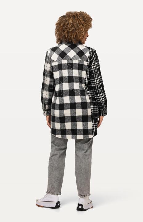 Immagine prodotto Ulla Popken Shacket a quadri con collo da camicia e maniche lunghe (50, 52)