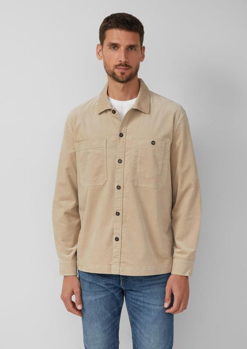 Actual product image S.Oliver Hemd Regular Fit: Feincord-Overshirt mit Brusttaschen und Label-Detail (M)