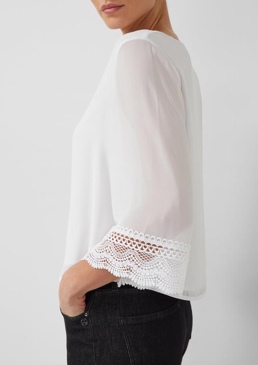 Immagine prodotto s.Oliver Fliessende Chiffon-Bluse mit V-Ausschnitt und Satinblende (42)