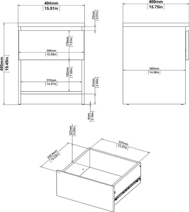 Produktbild Ebuy24 Nachttisch Nada (40 x 40 x 50 cm)