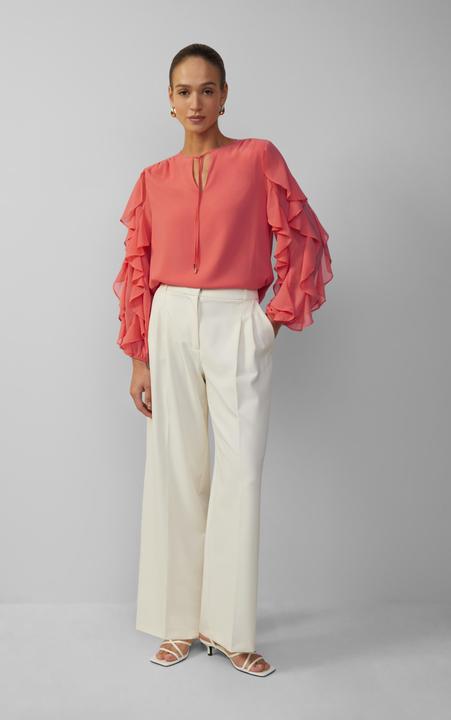 Actual product image S.Oliver Bluse Leichte Chiffonbluse mit Rüschenärmeln (48)