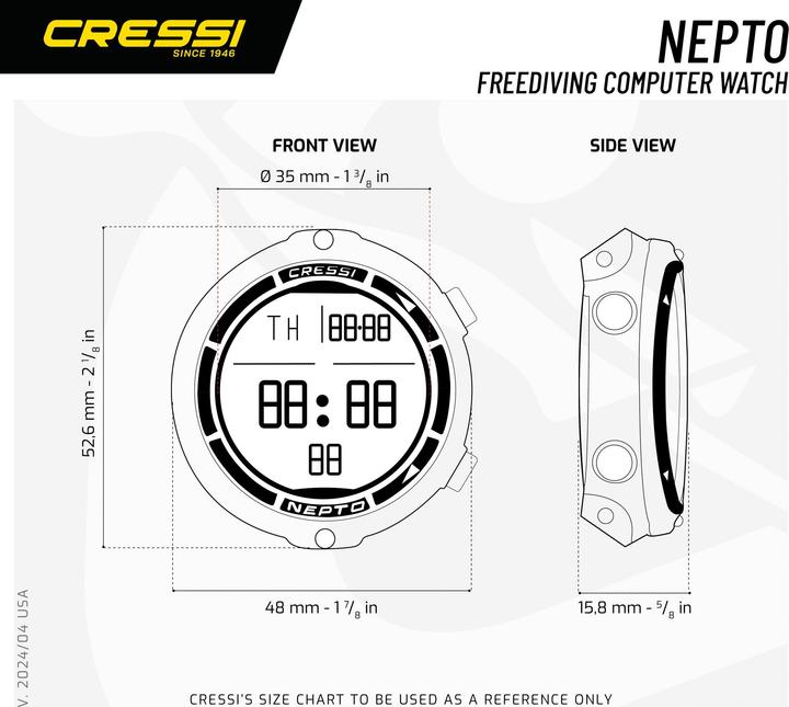 Actual product image Cressi Nepto computer clock