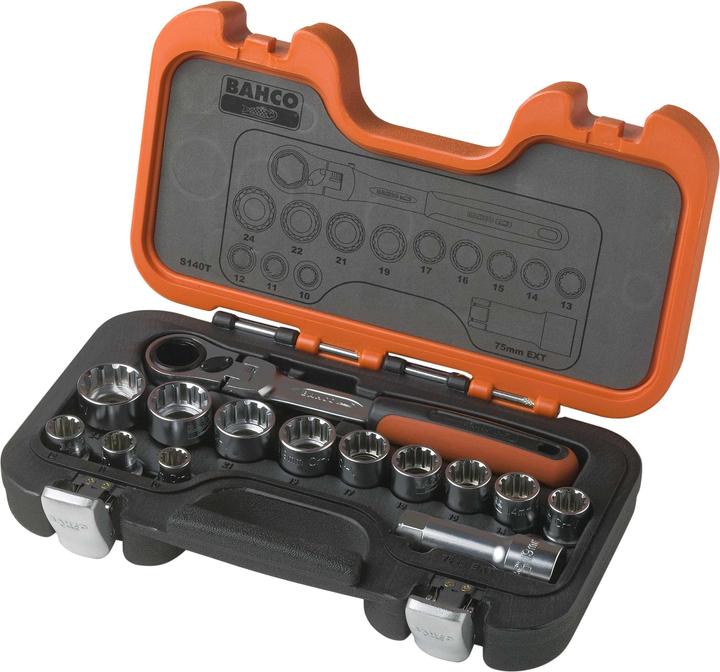 Image du produit Bahco Jeu de clés à douilles traversantes (10 mm, 11 mm, 12 mm, 13 mm, 14 mm, 15 mm, 16 mm, 17 mm, 19 mm, 21 mm, 22 mm, 24 mm)