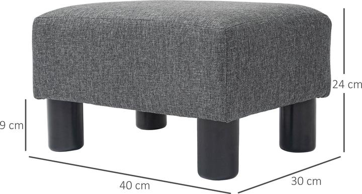 Actual product image Homcom Fusshocker Polyetser, Schaumstoff Dunkelgrau