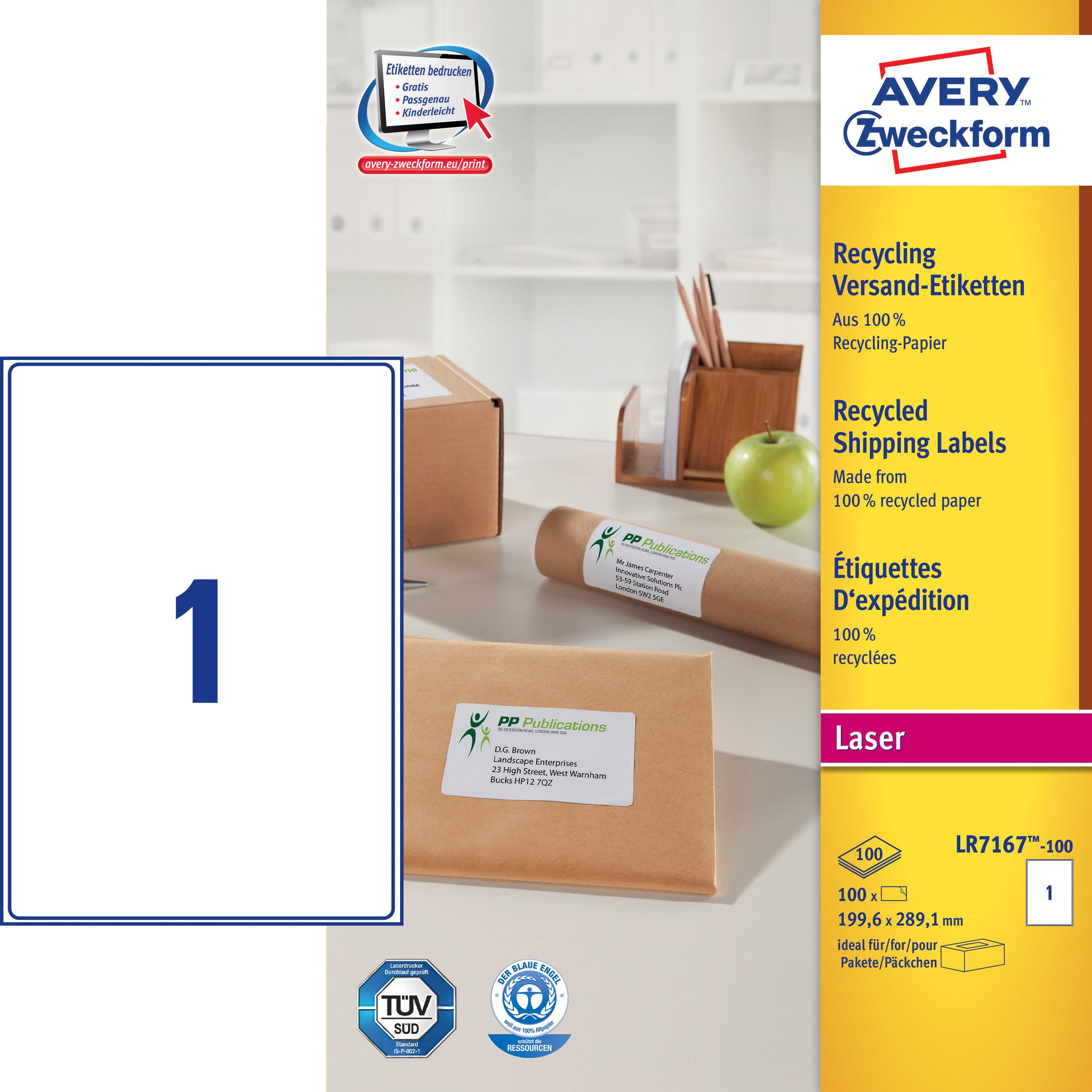 Avery, Etiketten, Recycling Versandetiketten