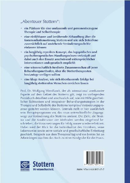 Produktbild Abenteuer Stottern (Deutsch, Wolfgang Wendlandt, 2010)