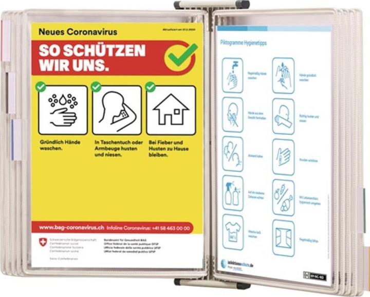 Productafbeelding Tarifold Wandhouder 10 displayborden wit gelaktf.A4