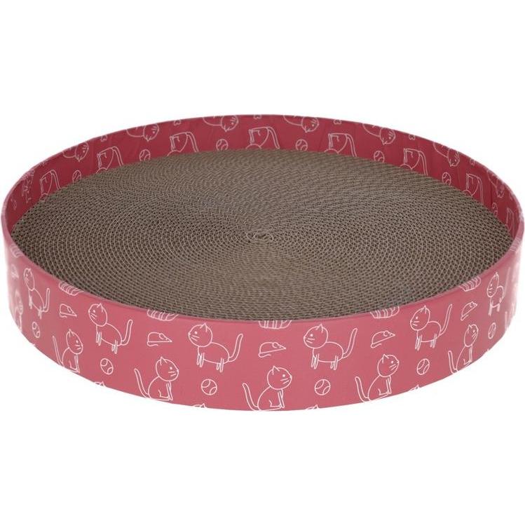 Kerbl Katzenkratzbett Circle aus Pappe, pink, Ø34cm (5.50 cm, Pink), Katzenbaum