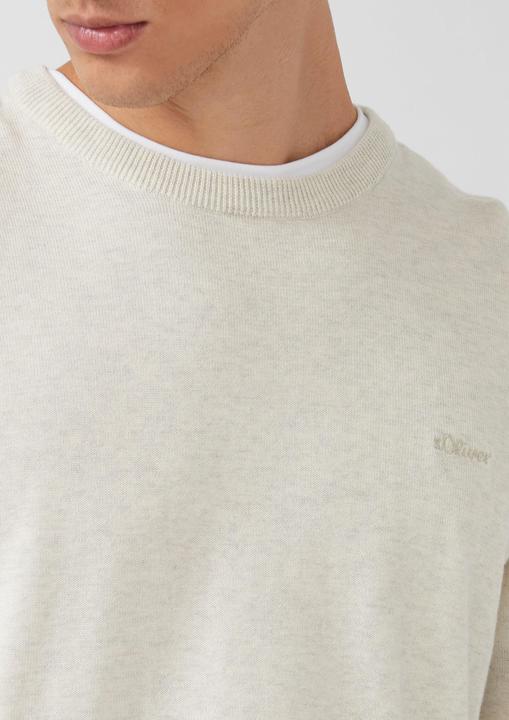 Produktbild s.Oliver Strickpullover Strickpullover mit Logo-Stickerei (XXL)