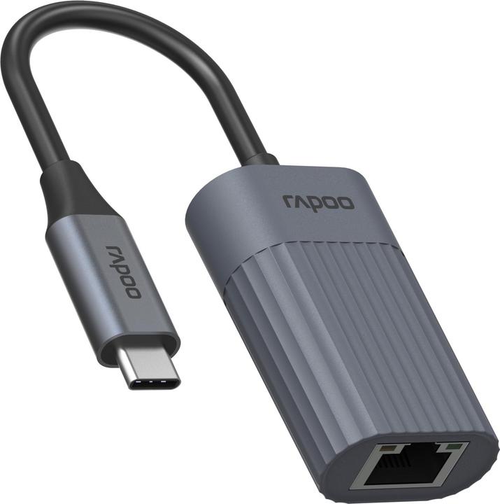Produktbild Rapoo USB-C Adapter UCA-1016 USB-C auf Gigabit LAN, grau (00226495) (USB-C, RJ45 (1x))